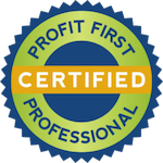 Badge that says "Certified Profit First Professional"